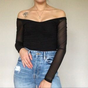 Off the shoulder black top